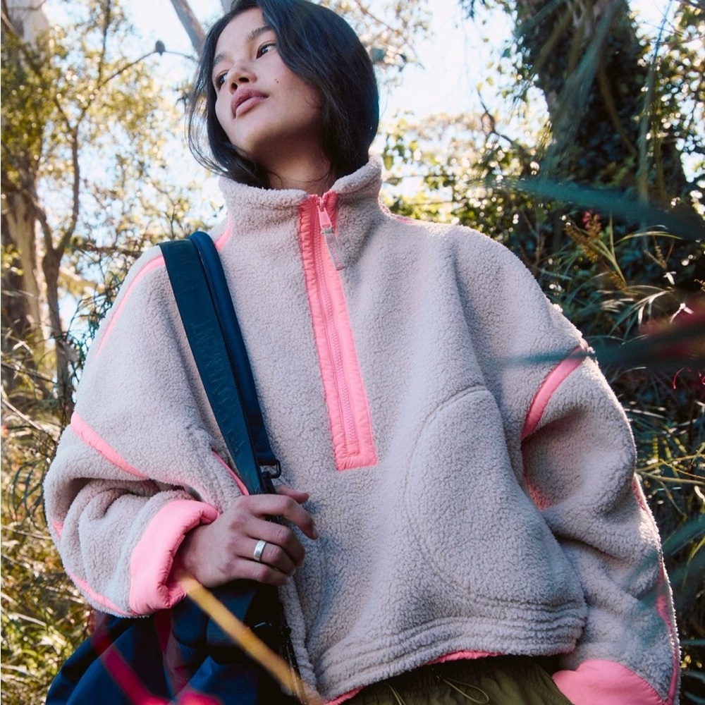 NWT Free People Mountain Fleece Half Zip